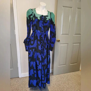 Tallulah and Hope Multicolored Abstract Print Long Sleeve Maxi Dress(4)